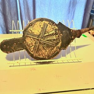 Vintage Brass and leather Fireplace Bellows in all it’s glory- preloved